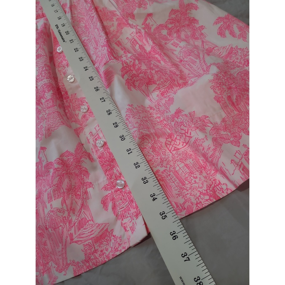 Lilly Pulitzer Amrita 3/4 Sleeve Cotton Shirtdress toille print Women SZ 0 vaca - Picture 12 of 12